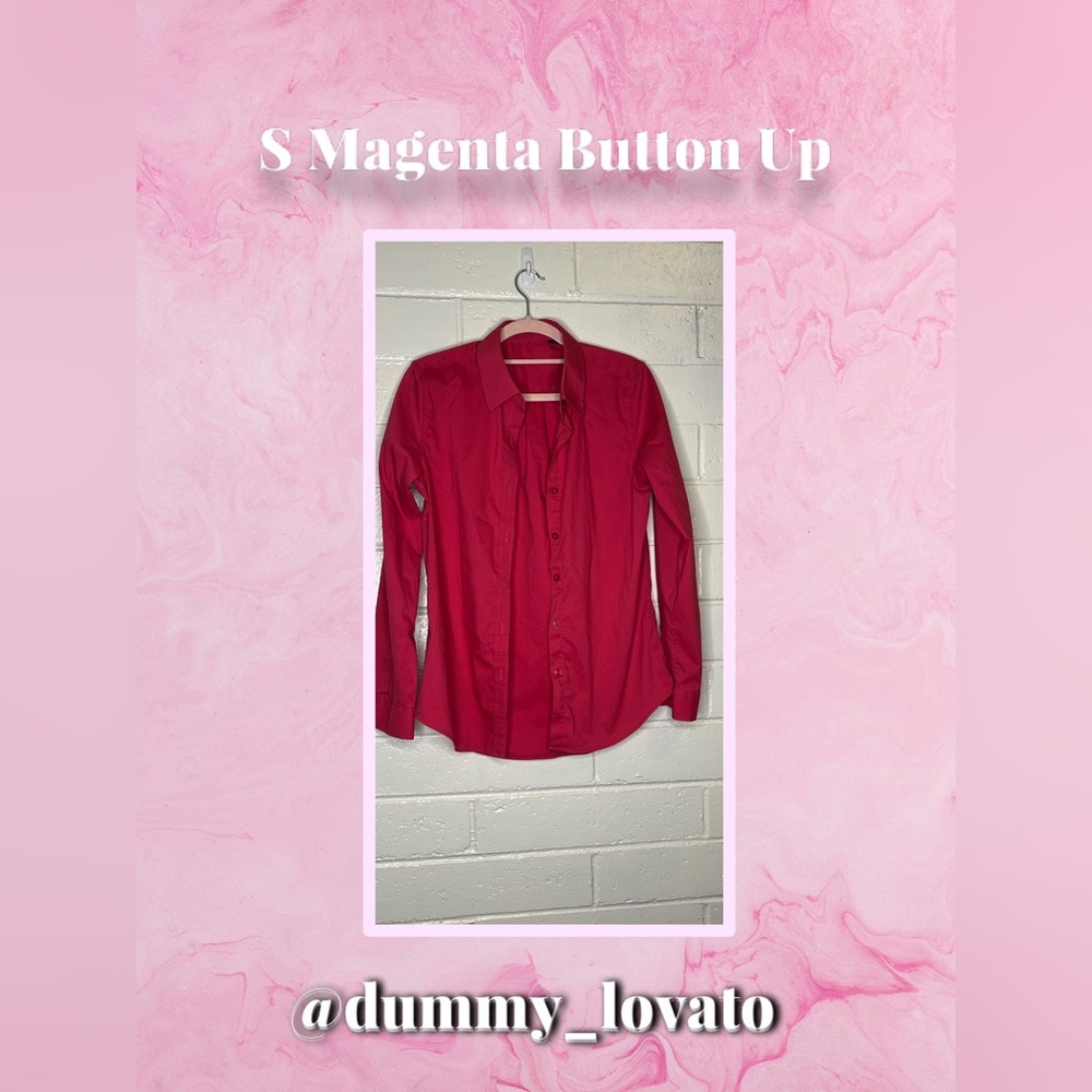 Women's Magenta Button-Up Shirt